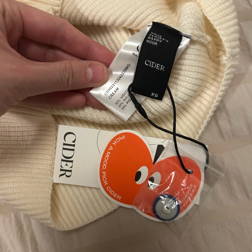 NWT - CIDER Knit Sweater Polo Collar with Buttons and Blue Stripes - XS - Picture 8 of 8